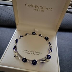New Cynthia Rowley 925 Evil Eye Bracelet "Mal de Ojo"